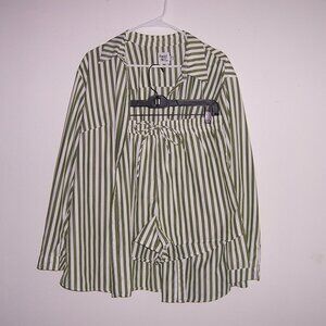 Princess Polly Green and White Striped Set